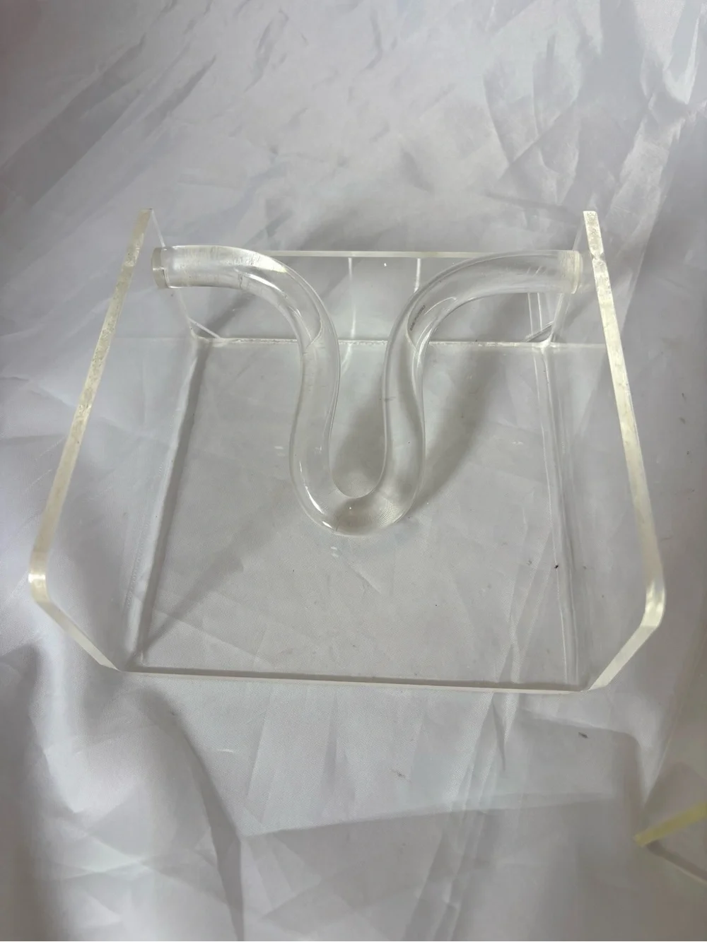 Vintage Mid-Century Modern Clear Acrylic Napkin Holder Set